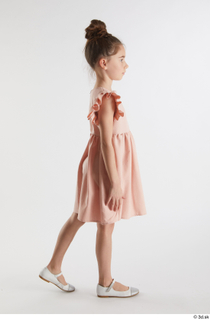  Doroteya  1 casual dressed pink dress side view walking white ballerina flats whole body 0002.jpg